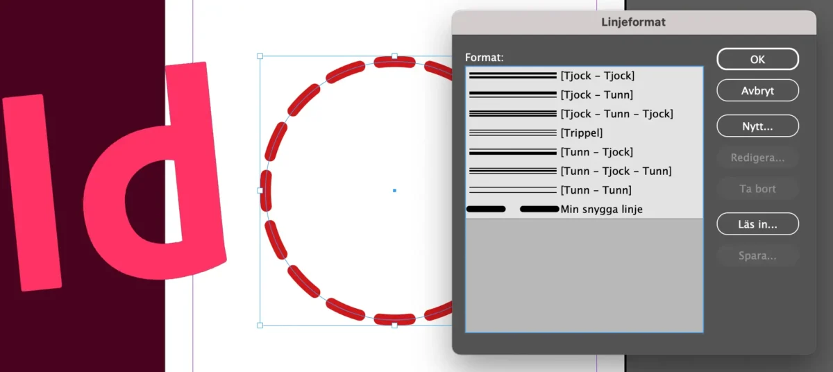 linjeformat indesign