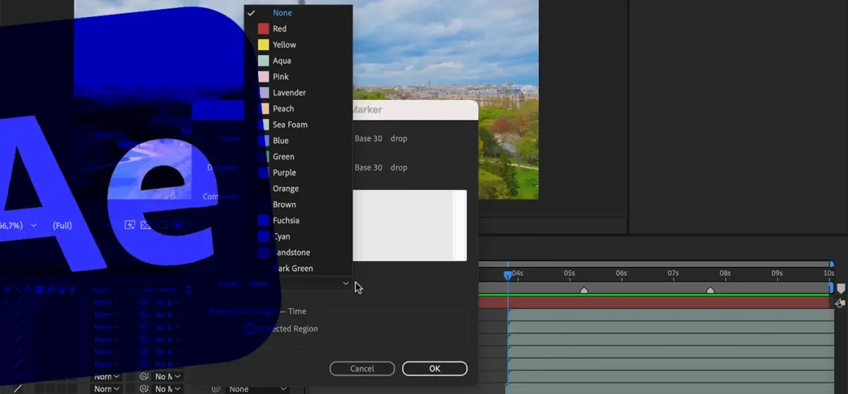 markers after effects