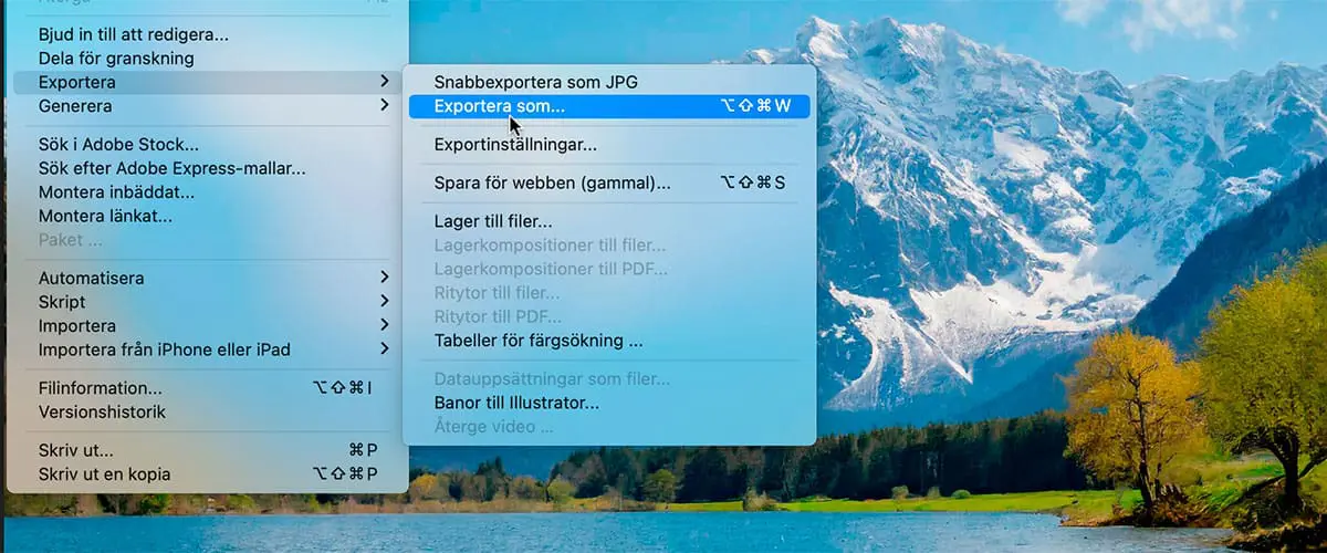spara bilder photoshop