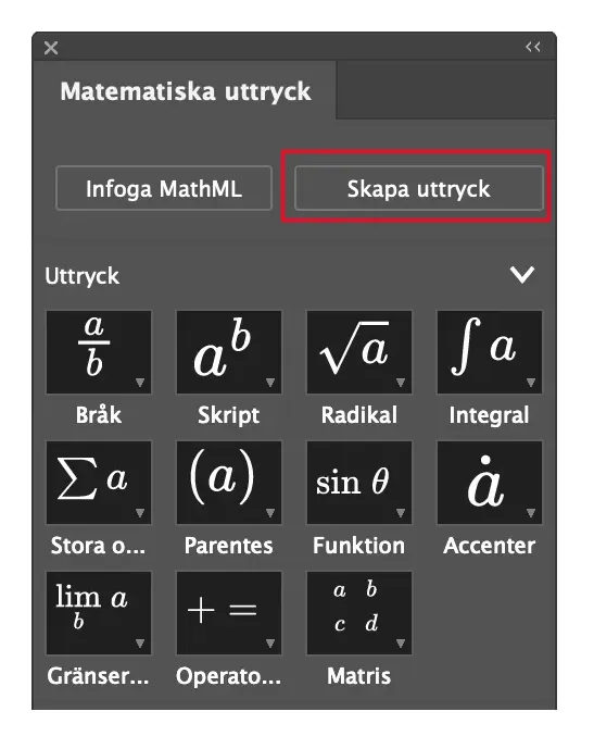 skapa uttryck