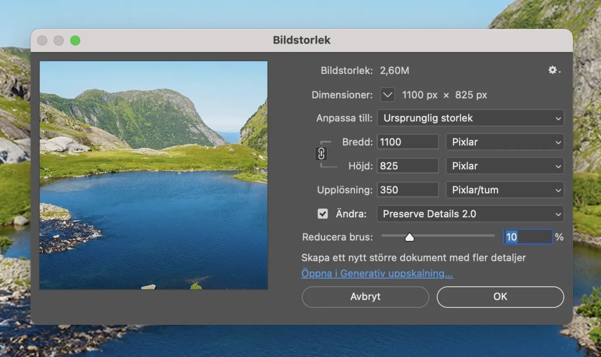 Förstora bild i Photoshop
