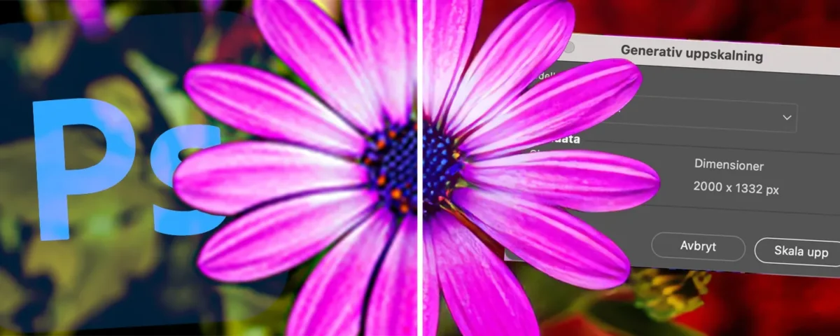 generativ uppskalning photoshop