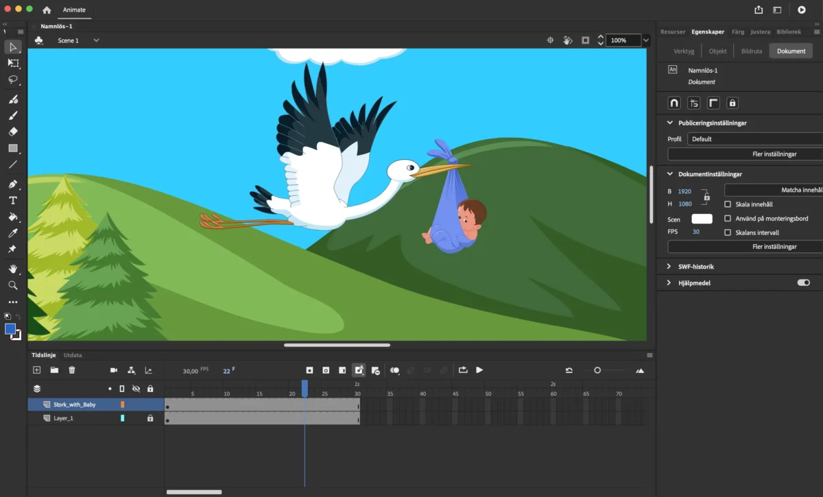 adobe animate gränssnitt