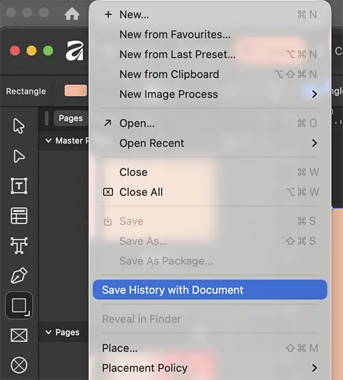 save history with document