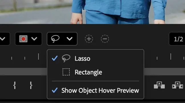Object Mask Tool lasso rektangel
