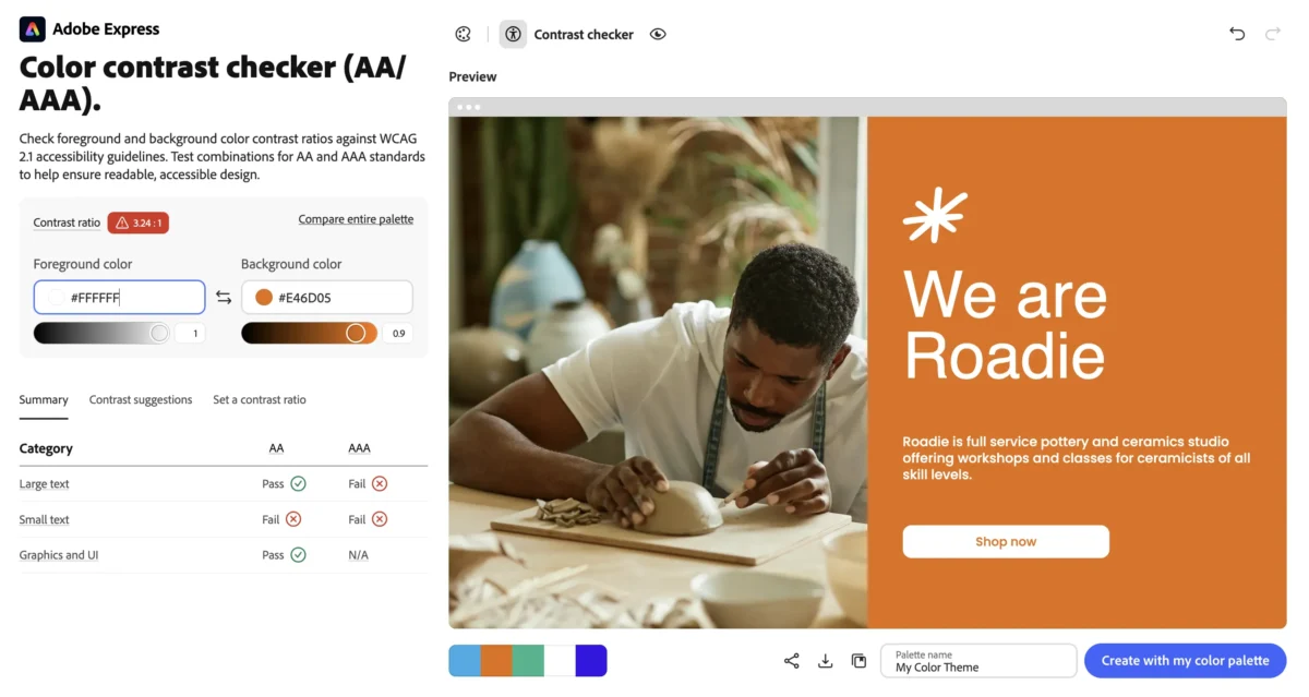 adobe color contrast checker