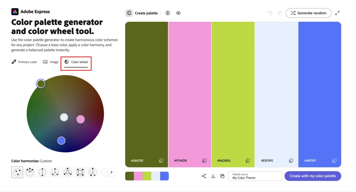 adobe color färghjulet