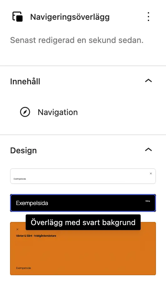 navigeringsöverlägg