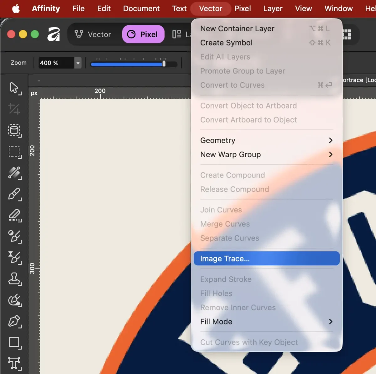 affinity studio image trace