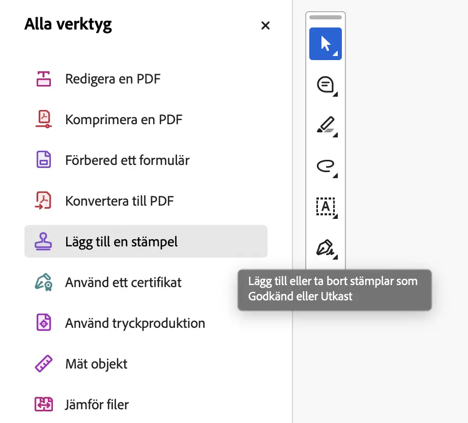Verktyget Lägg till en stämpel