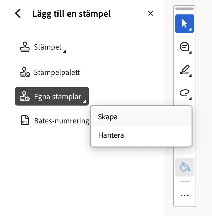 skapa stämpel i acrobat