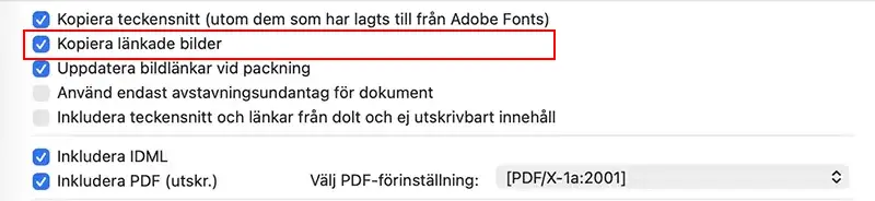Kopiera länkade filer