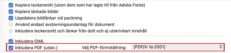 inkludera pdf