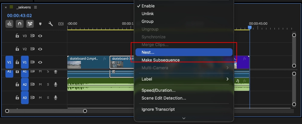 nest menu