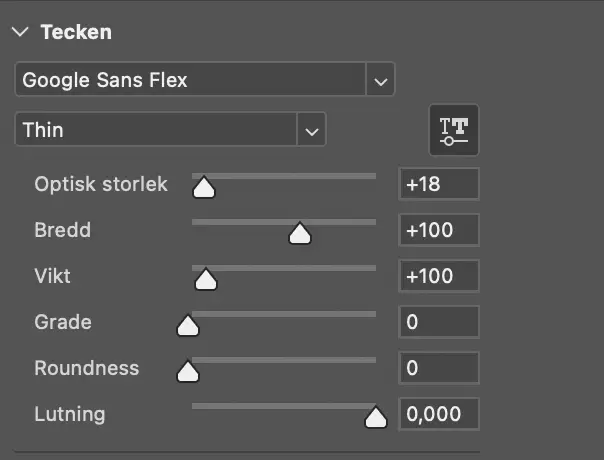 photoshop variabel font