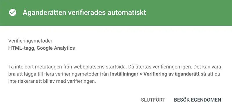 verifierad egendom