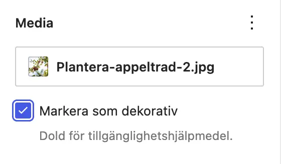 markera som dekorativ