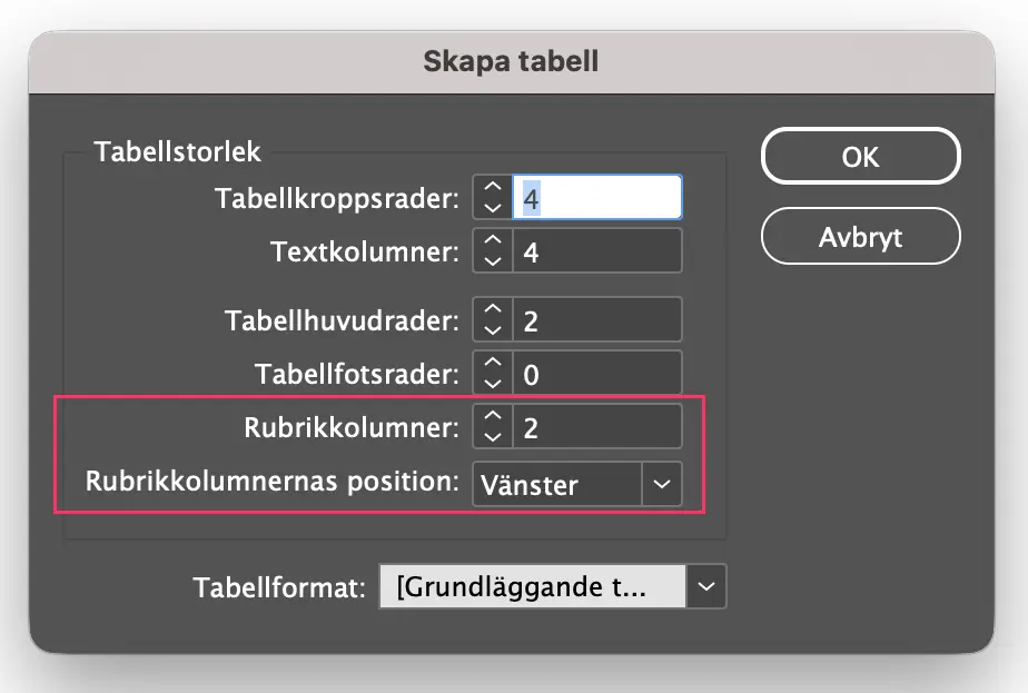 nya funktioner tillgängliga tabeller i indesign