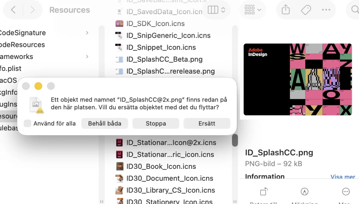 ersätt bildfilerna i programmet